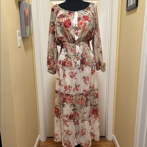 Floral Long Sleeve Maxi Dress